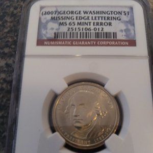 U.S. Mint 2007 George Washington NGC MS65 Mint Error